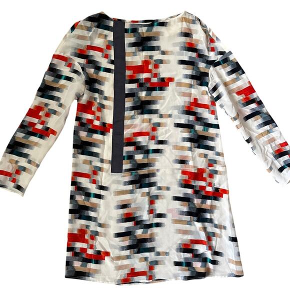 Cacharel Silk Abstract Print Midi Dress Multicolor Size 8 - Picture 7 of 10